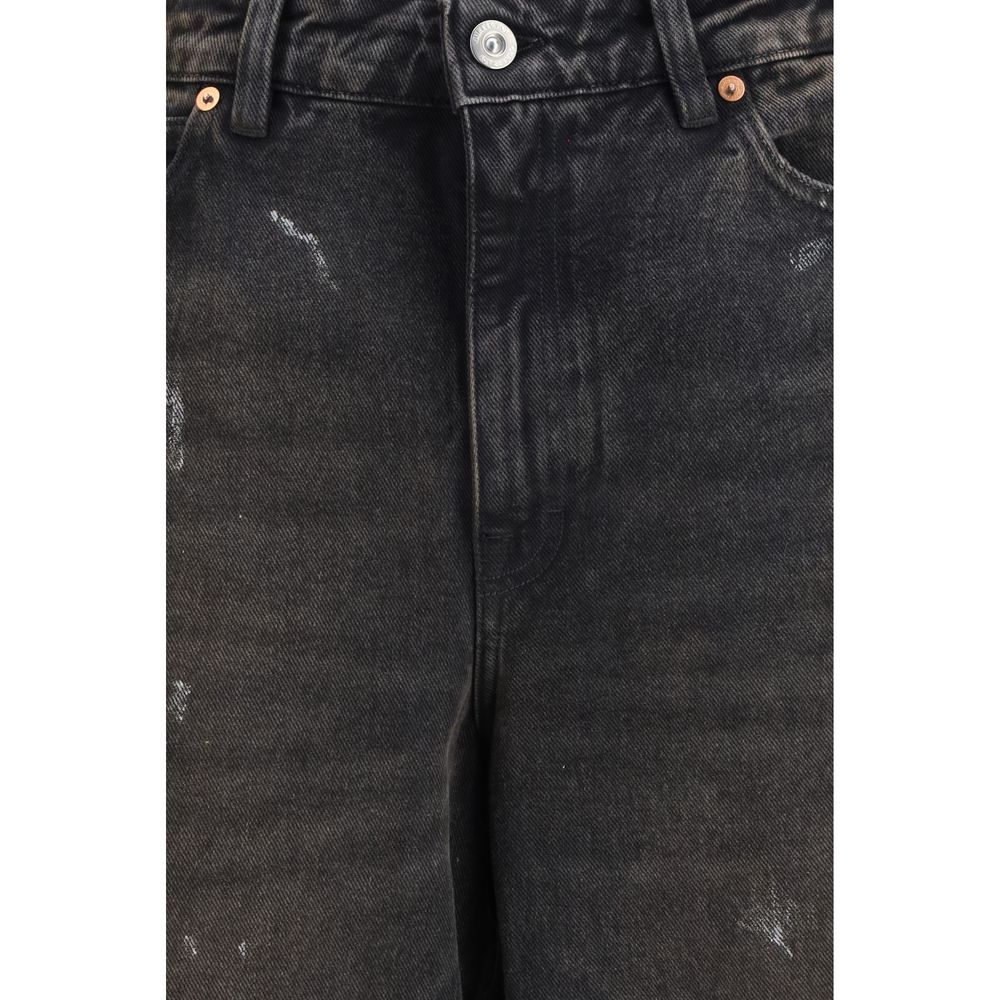 Black Cotton Relaxed Fit Jeans