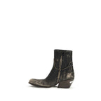 Black Calf Leather Bos Taurus Ankle Boots