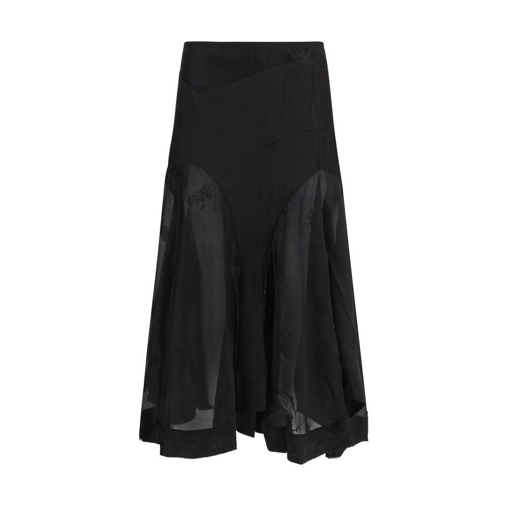 Black Lyocell Long Skirt