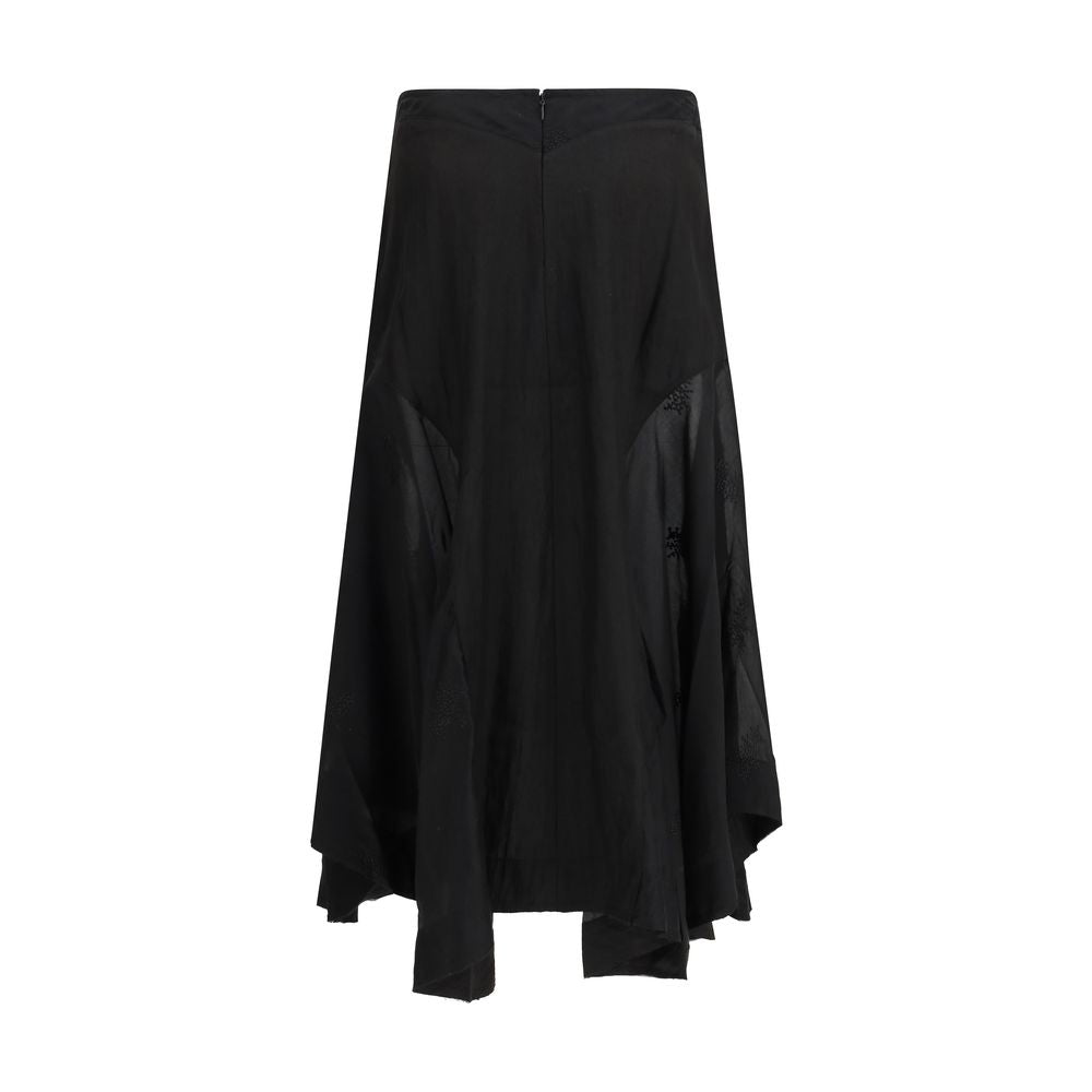 Black Lyocell Long Skirt