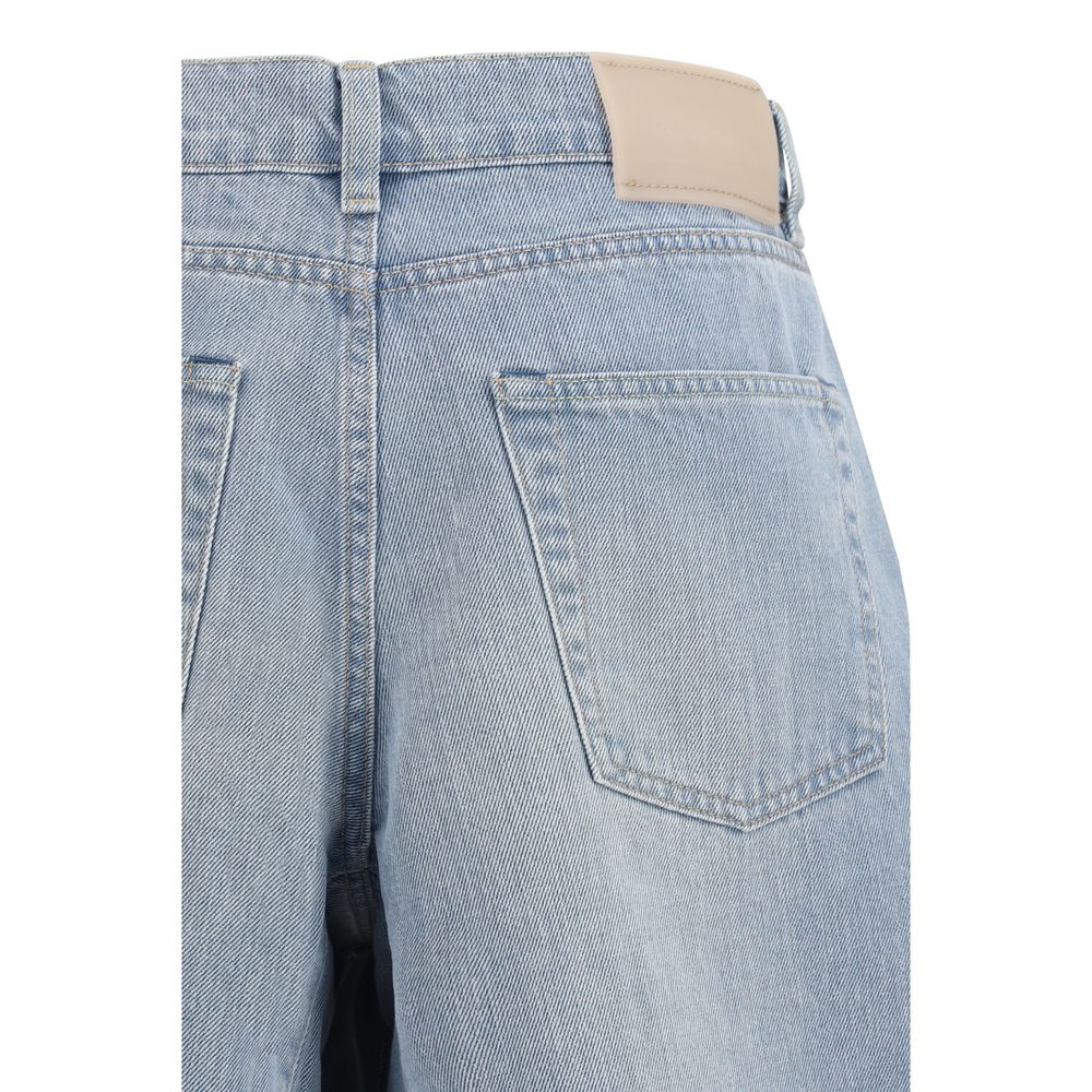 Blue Cotton Bermuda Shorts