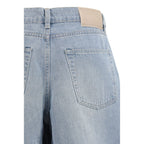 Blue Cotton Bermuda Shorts