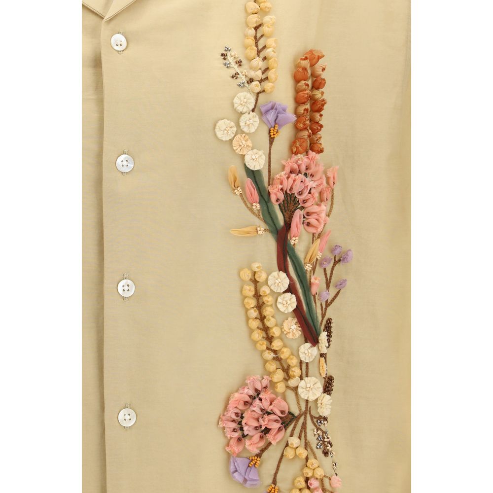 Beige Cotton Pattern Shirt