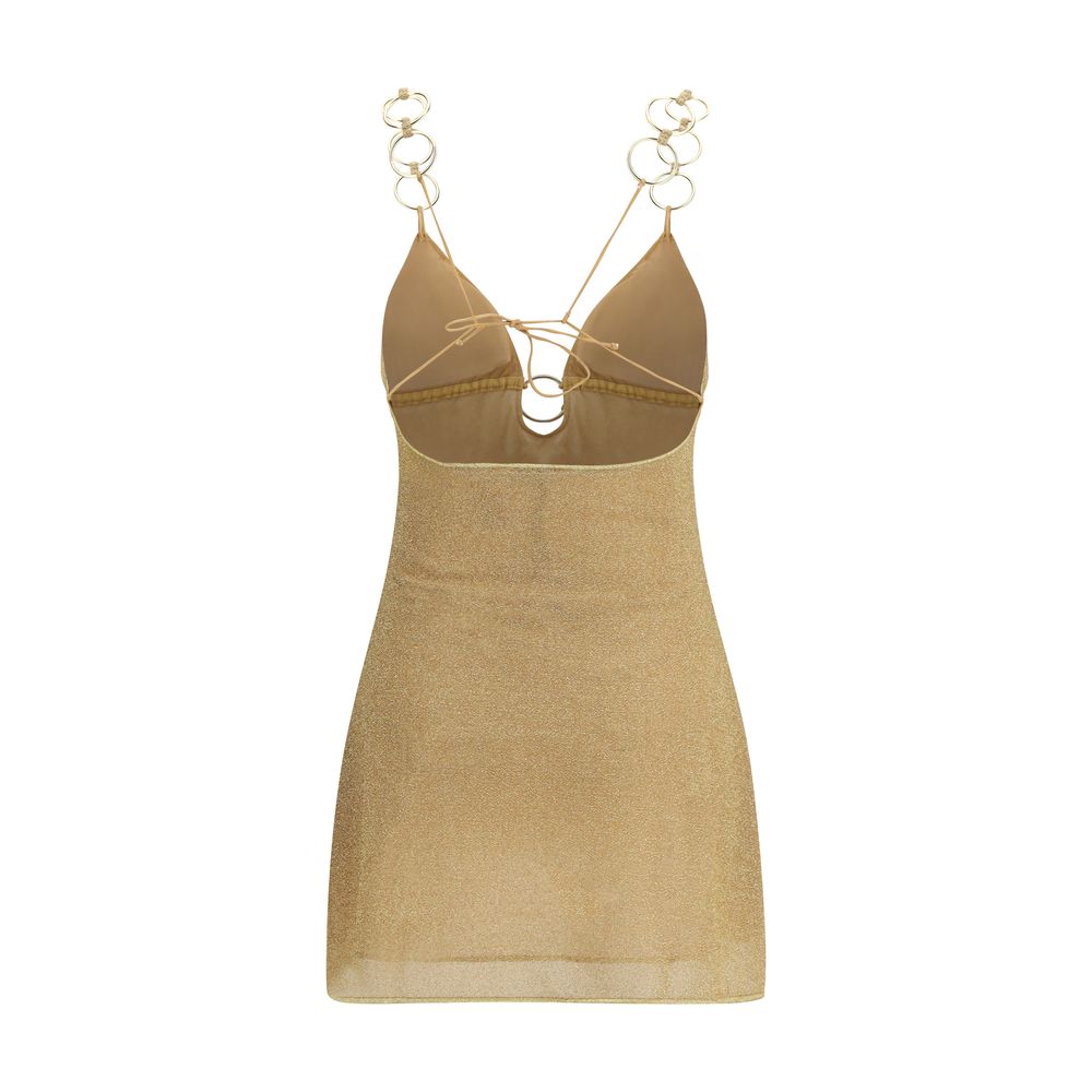 Gold Polyamide Cocktail Dress