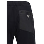Black Nylon Athletic Pants