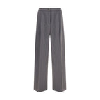 Gray Polyester Casual Pants