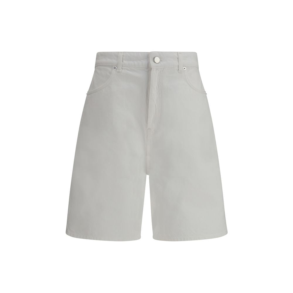 White Cotton Bermuda Shorts