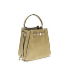 Beige Calf Leather Bos Taurus Backet Bag