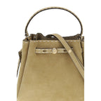 Beige Calf Leather Bos Taurus Backet Bag