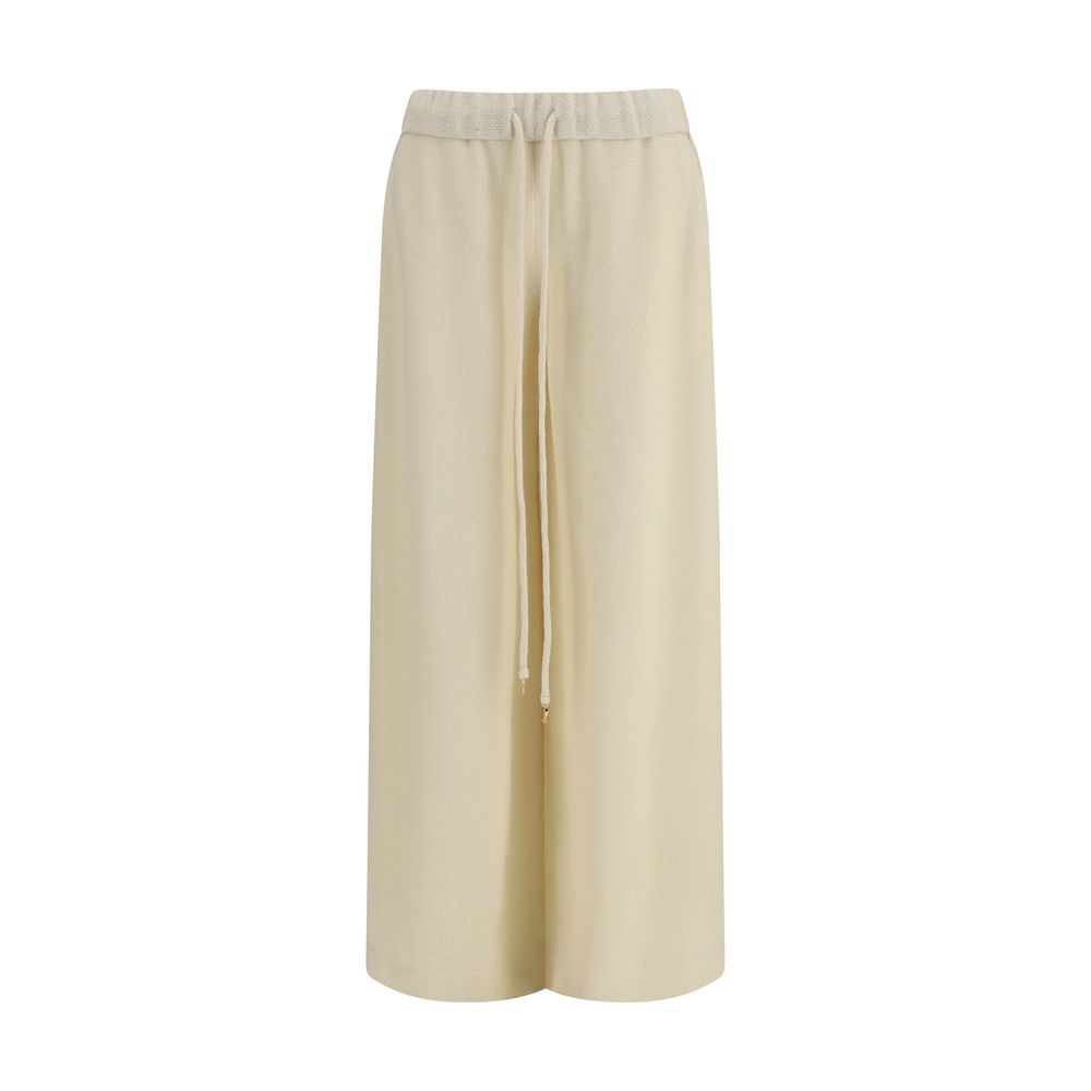 Beige Alpaca Vicugna Pacos Casual Pants