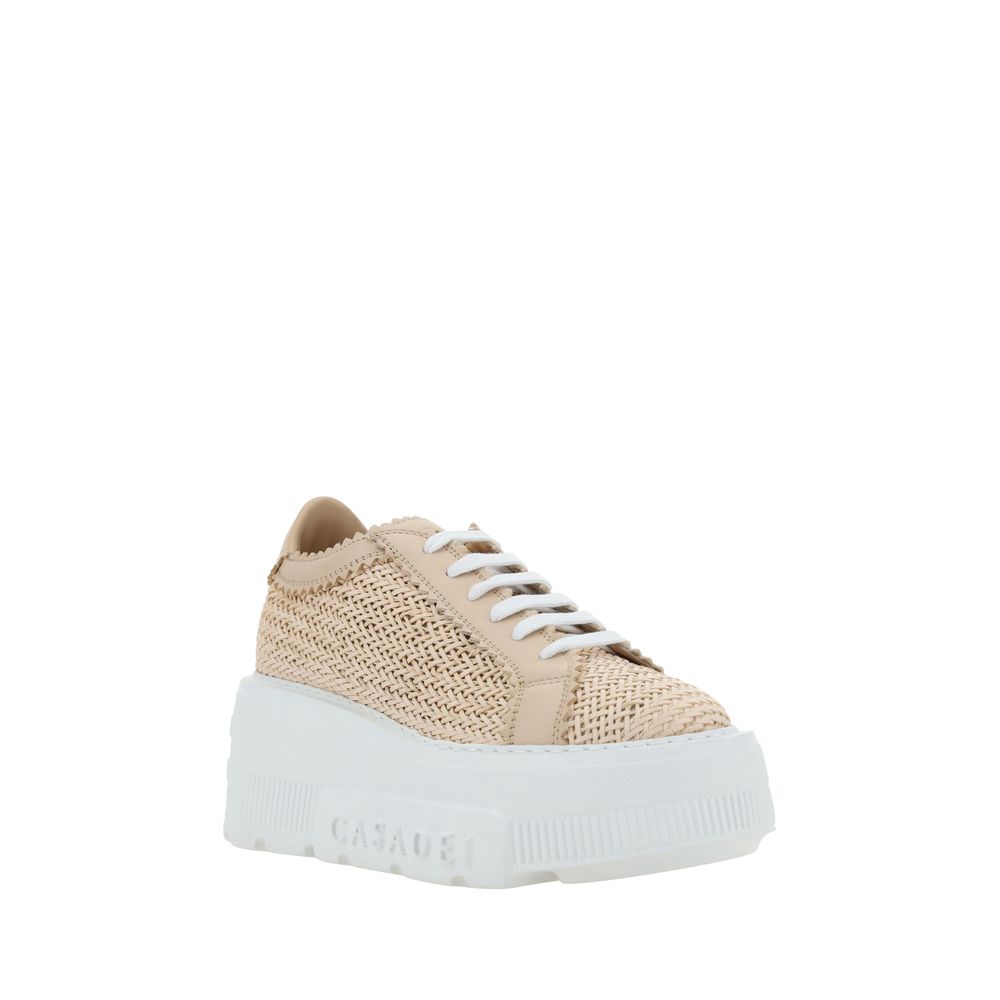 Beige Other Fibres Chunky Sneakers