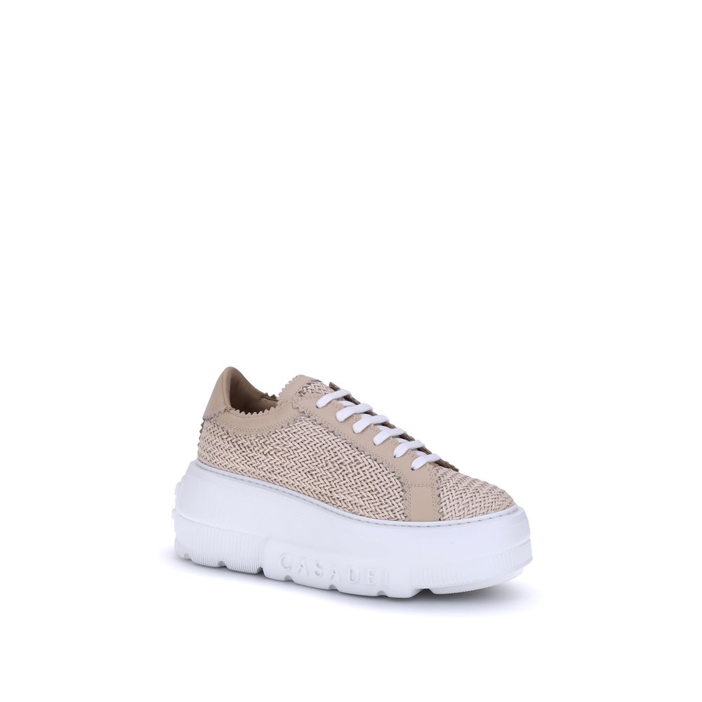 Beige Other Fibres Chunky Sneakers