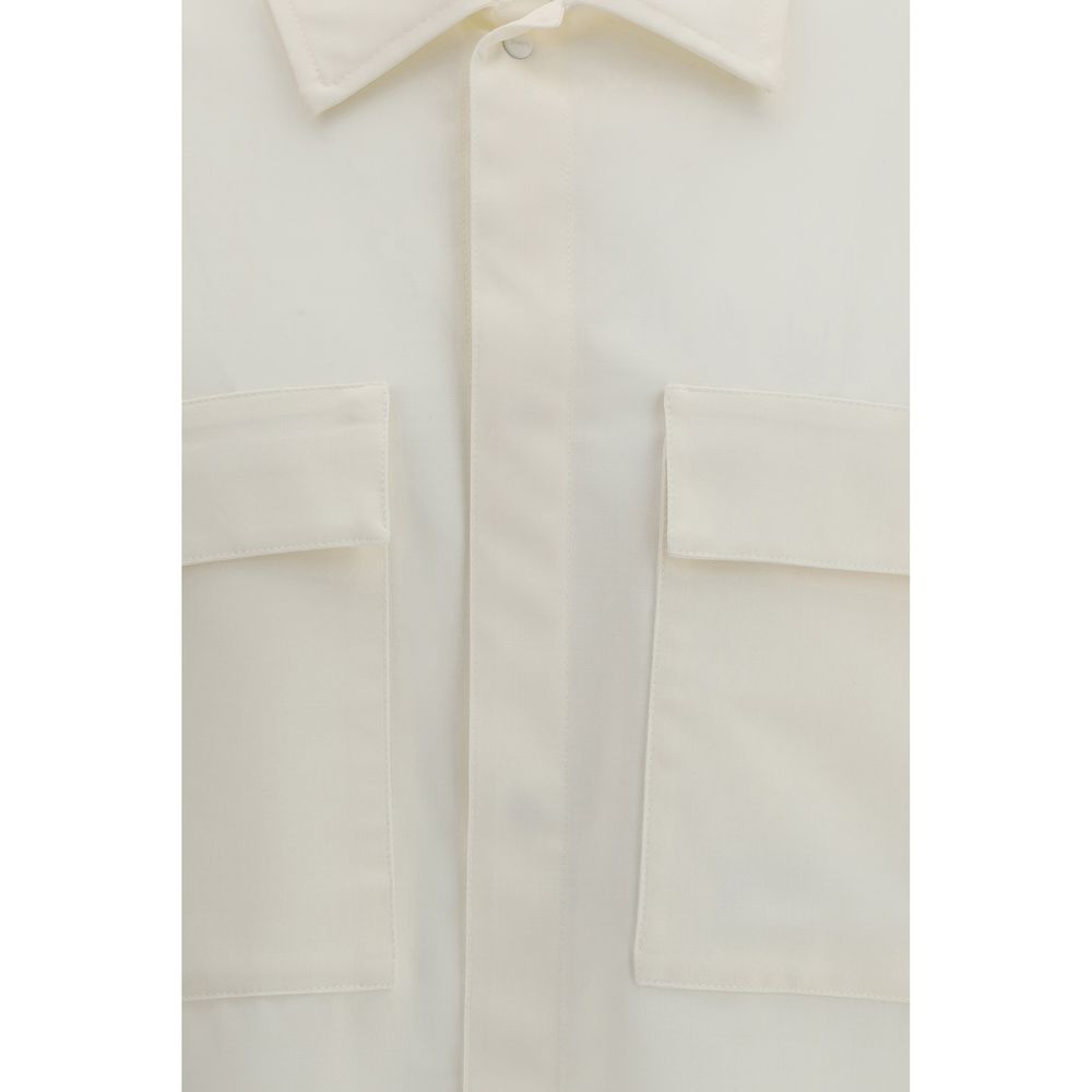 Beige Polyester Shortsleeve Shirt