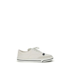 White Linen Low Top Sneakers