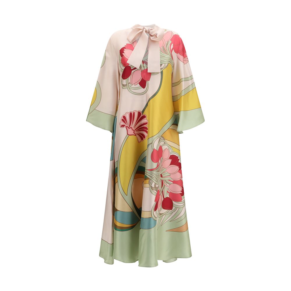 Multicolor Silk Casual Dress