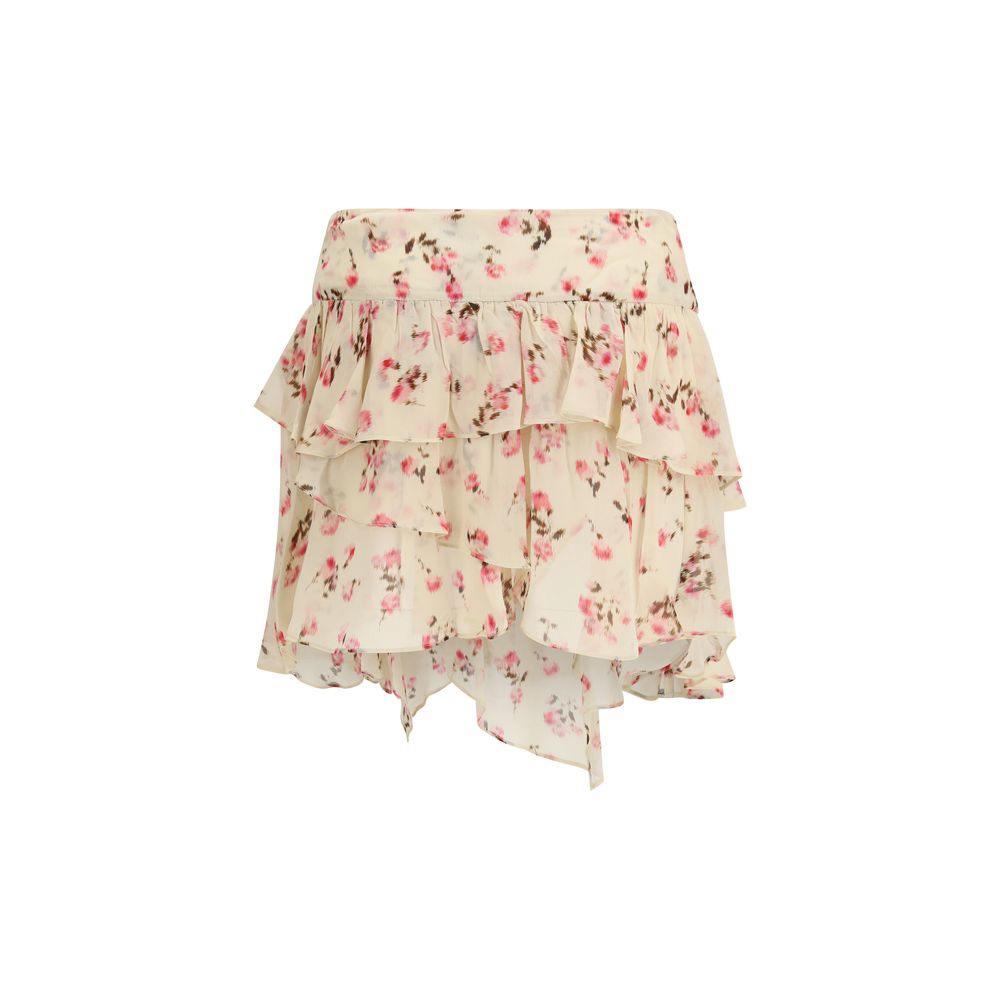 Beige Viscose Mini Skirt