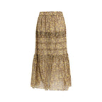 Bicolor Cotton Long Skirt