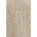 Beige Silk Sleeveles Sweater