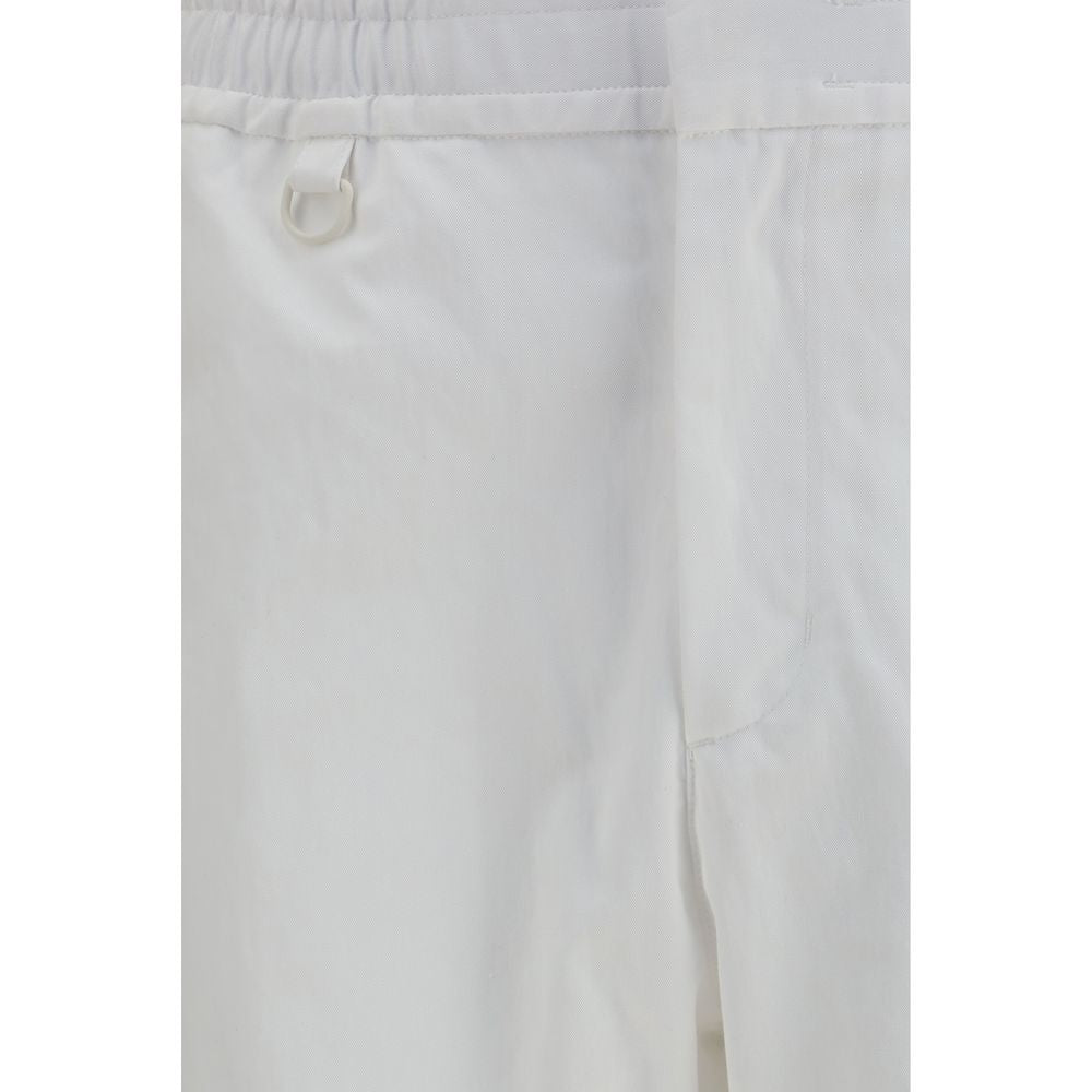 White Cotton Casual Pants
