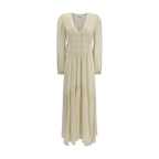 Beige Viscose Casual Dress