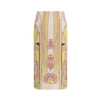 Multicolor Viscose Long Skirt