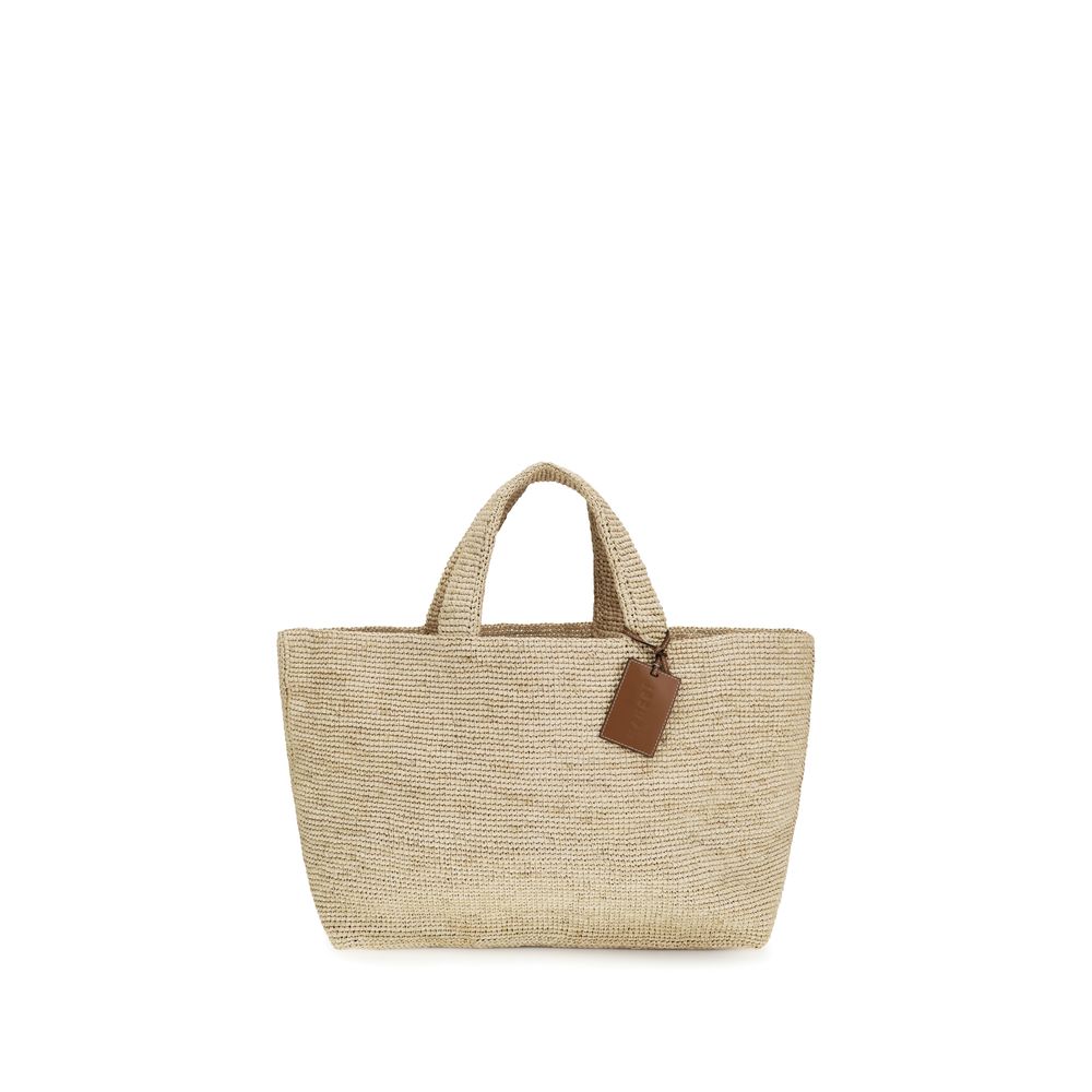 Beige Raffia Handbag