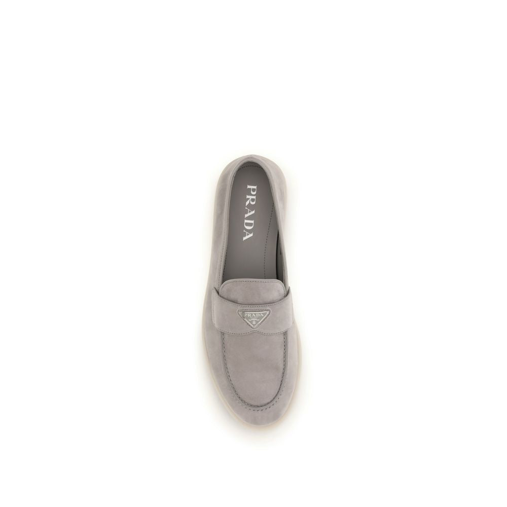 Gray Calf Leather Bos Taurus Slip-On Loafers