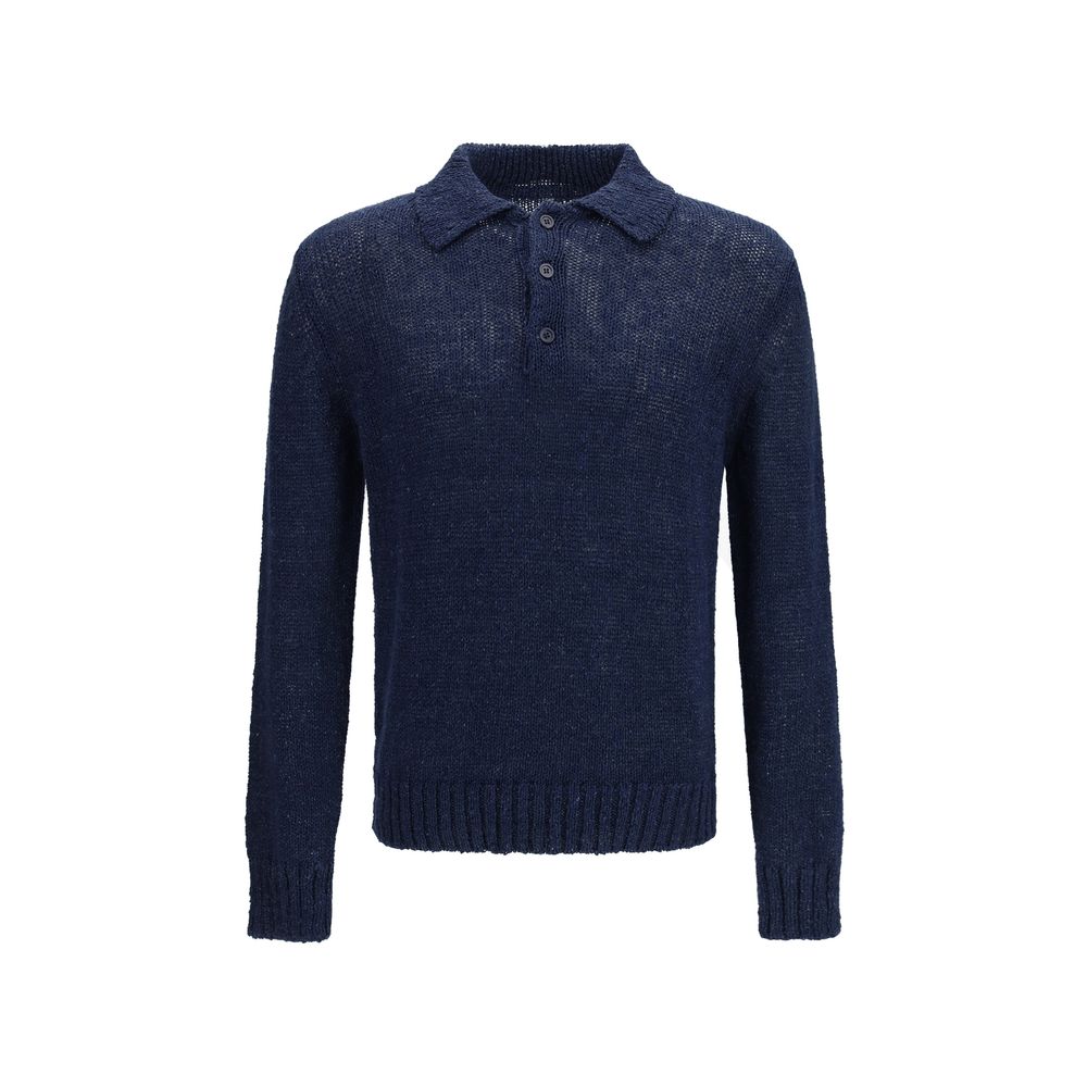 Blue Cotton Polo Shirt