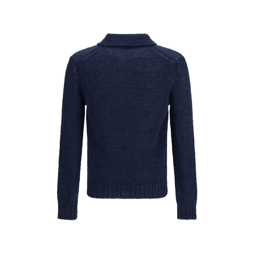 Blue Cotton Polo Shirt