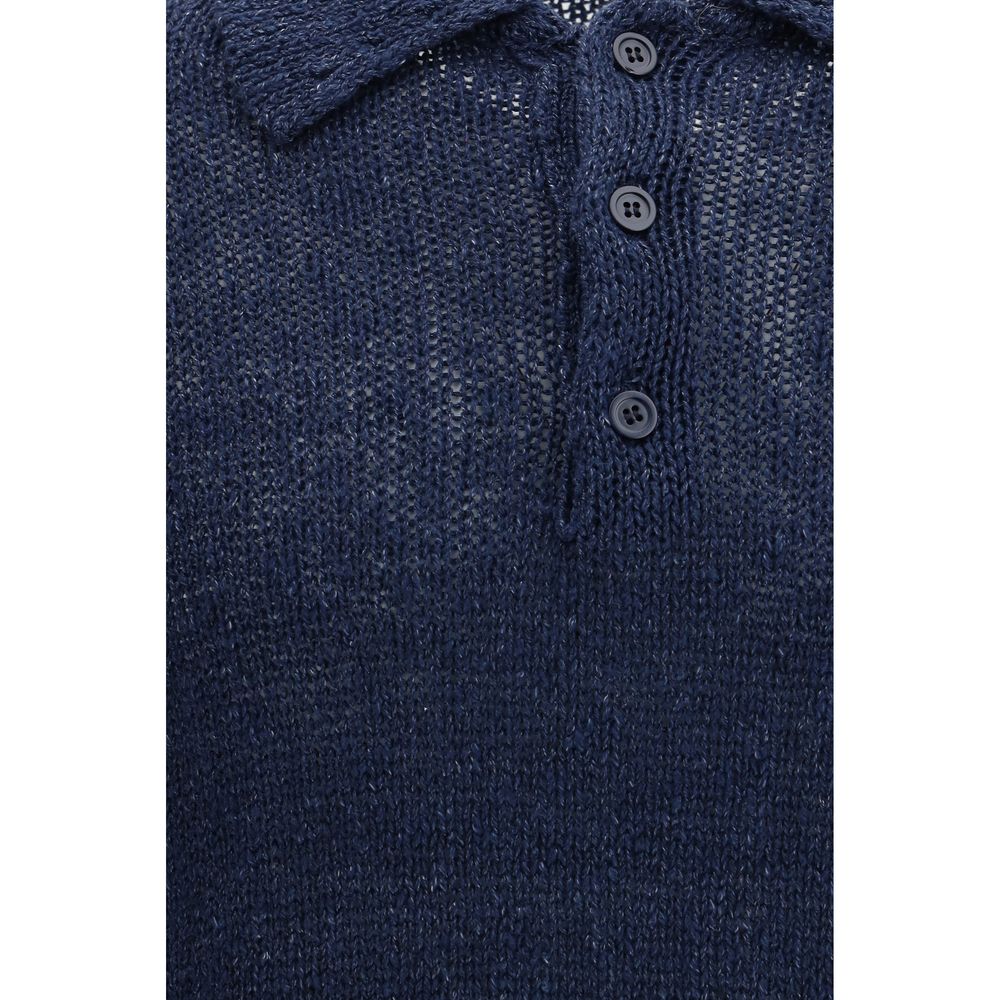 Blue Cotton Polo Shirt