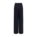 Blue Viscose Casual Pants