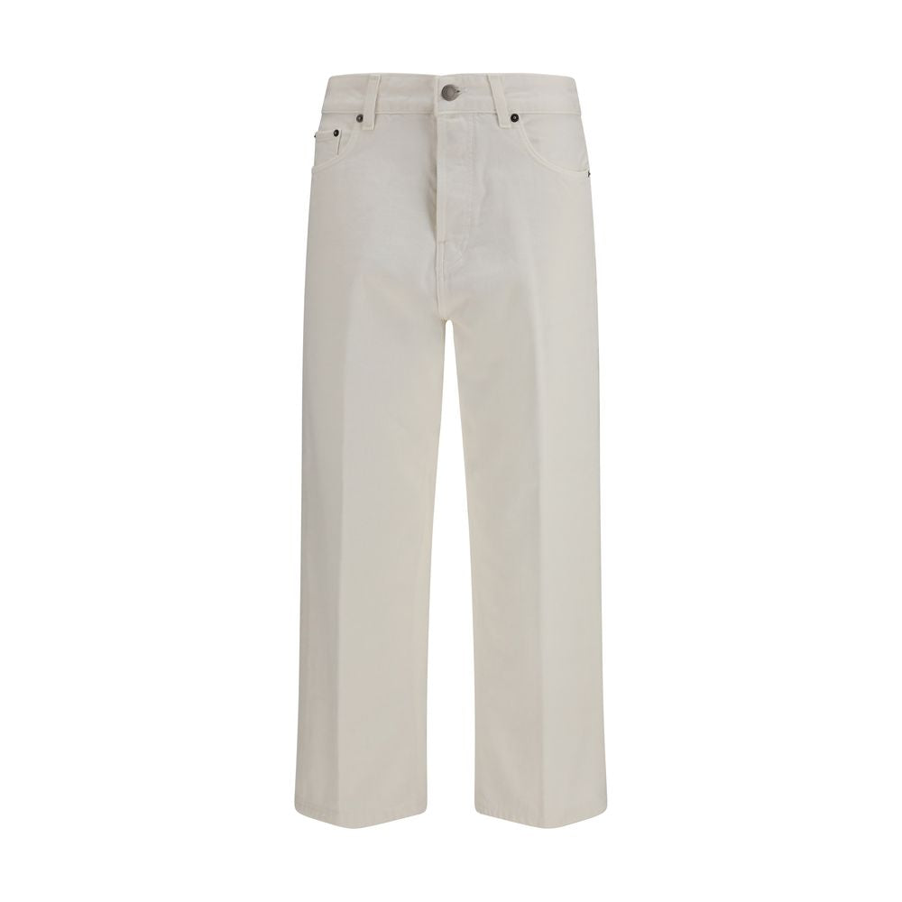 White Cotton Relaxed Fit Jeans