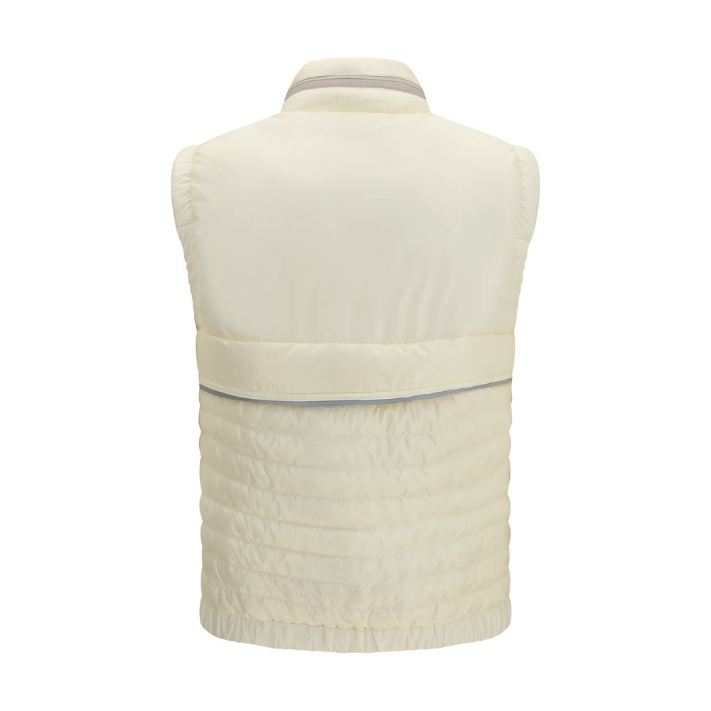 Beige Polyamide Sleveless Jacket