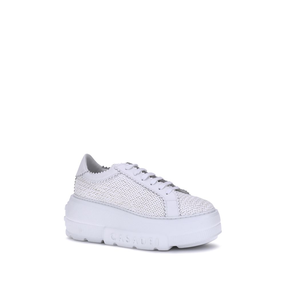 White Other Fibres Platform Sneakers