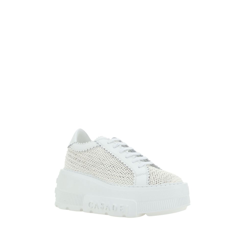 White Other Fibres Platform Sneakers