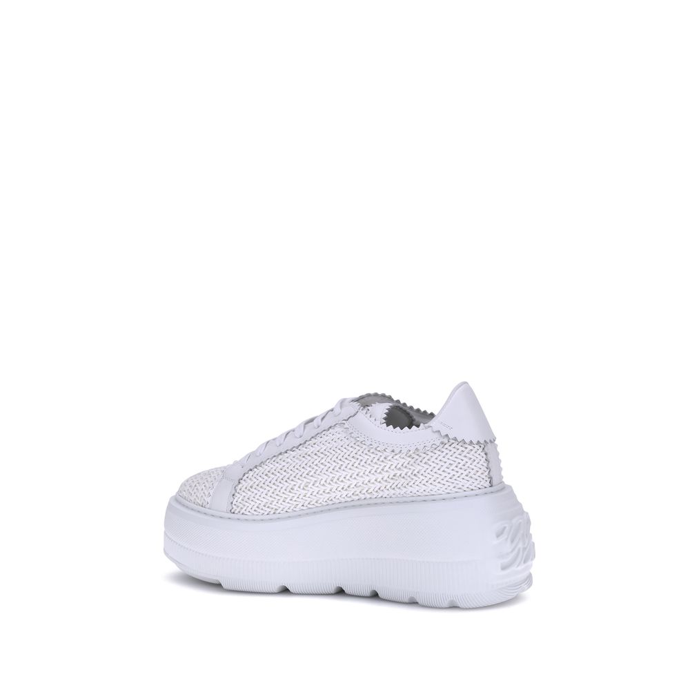 White Other Fibres Platform Sneakers