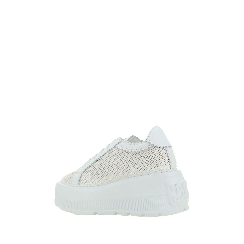 White Other Fibres Platform Sneakers