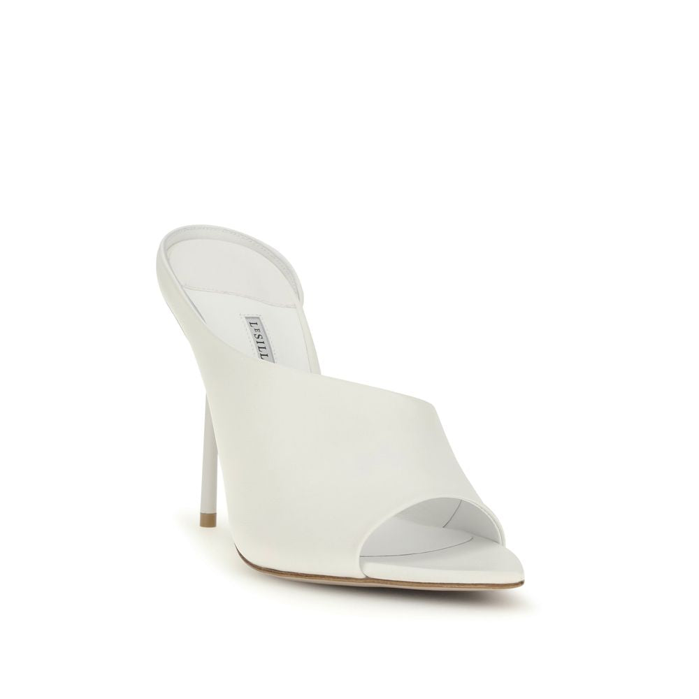 White Calf Leather Bos Taurus Stiletto Heel Sandals