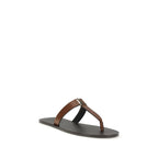 Brown Calf Leather Bos Taurus Flip-Flop Sandals