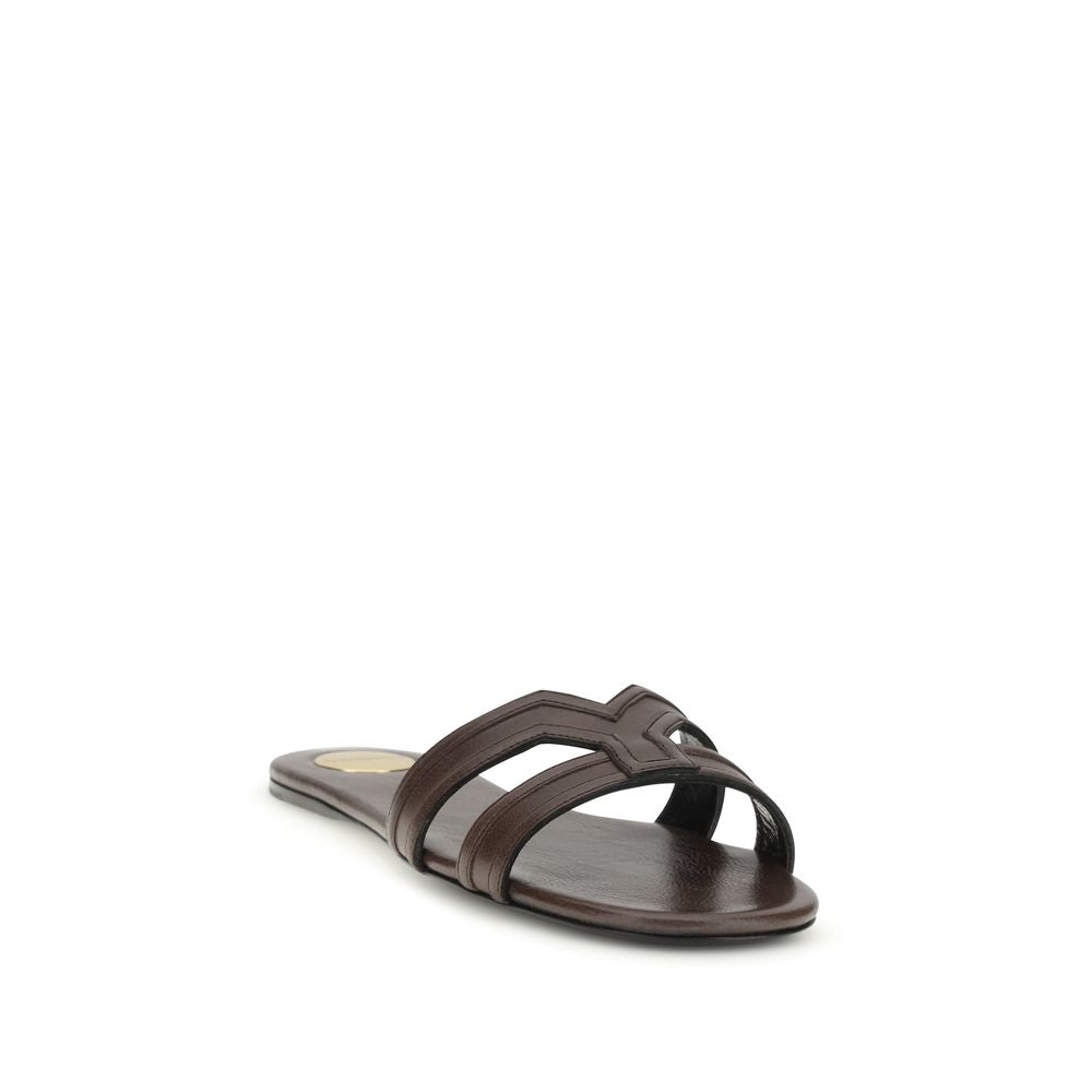 Brown Calf Leather Bos Taurus Sandals