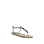 Beige Calf Leather Bos Taurus Sandals