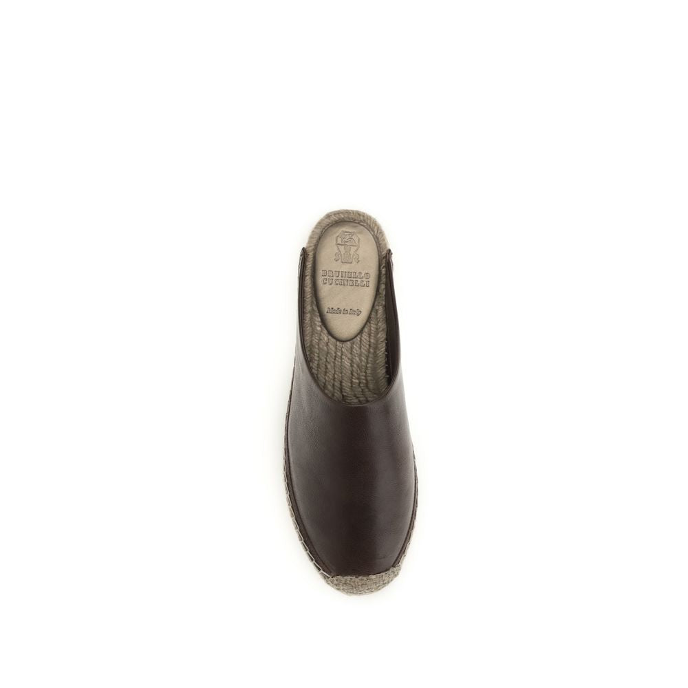 Brown Calf Leather Bos Taurus Espadrilles