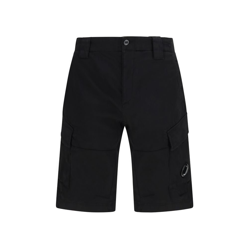 Black Cotton Bermuda Shorts