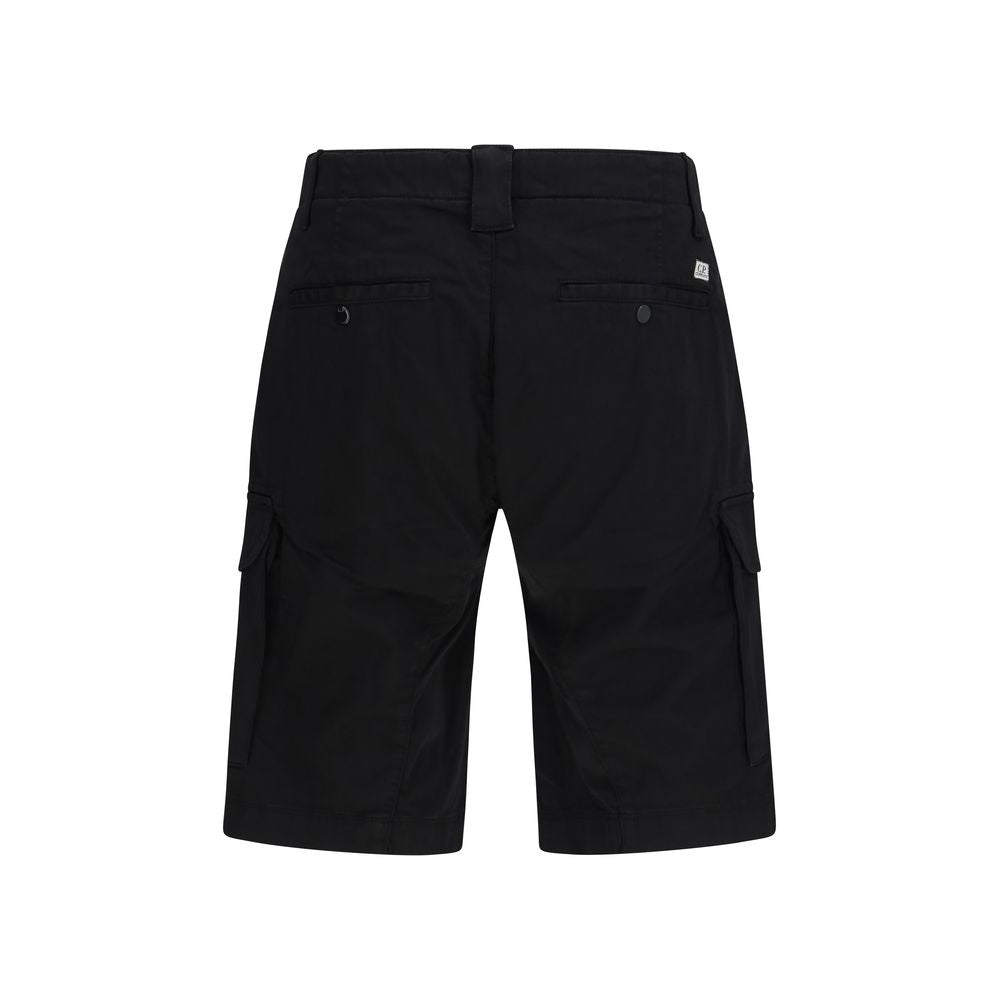 Black Cotton Bermuda Shorts