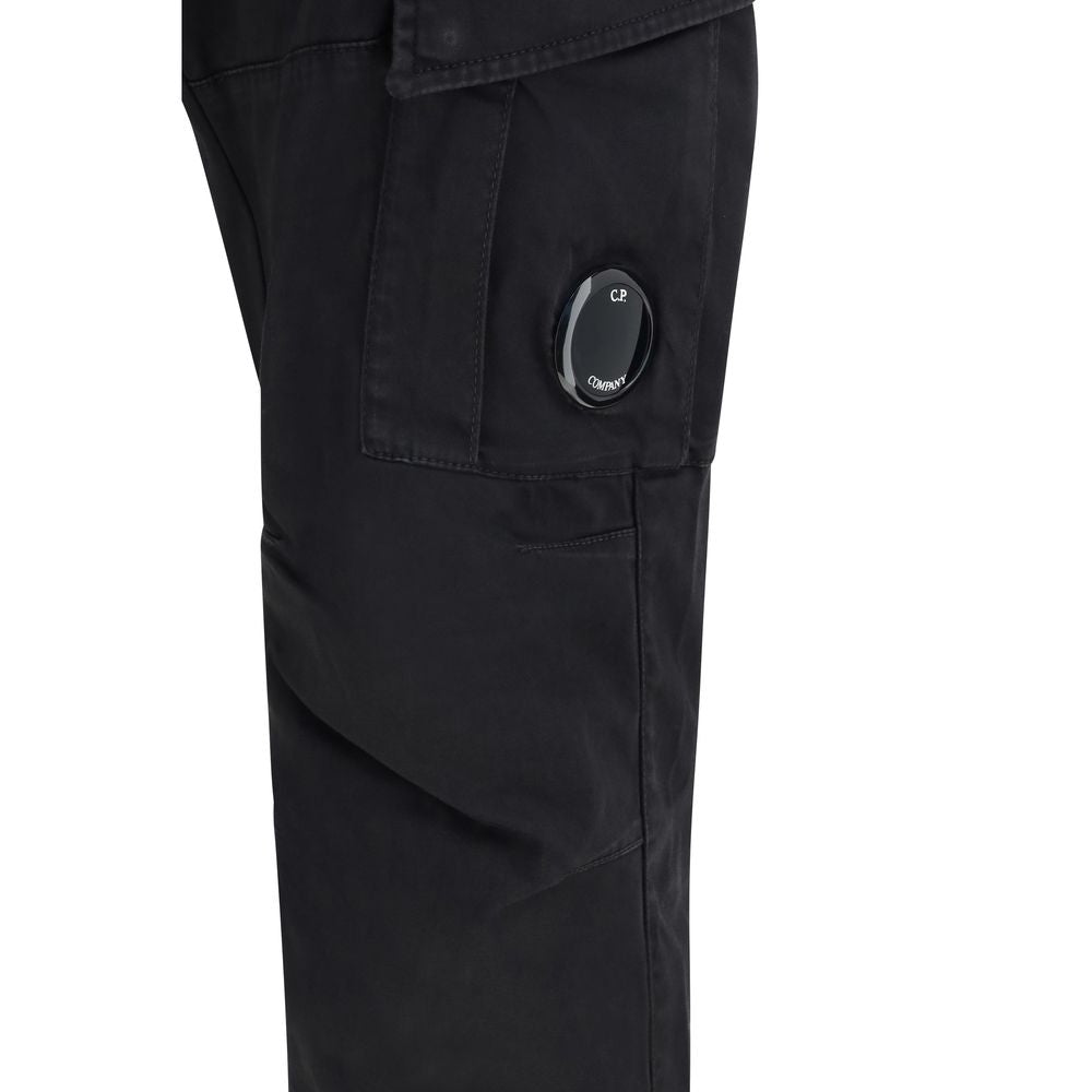 Black Cotton Cargo Pants