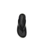 Black Calf Leather Bos Taurus Flip-Flop Sandals