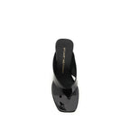 Black Calf Leather Bos Taurus Wedge Sandals