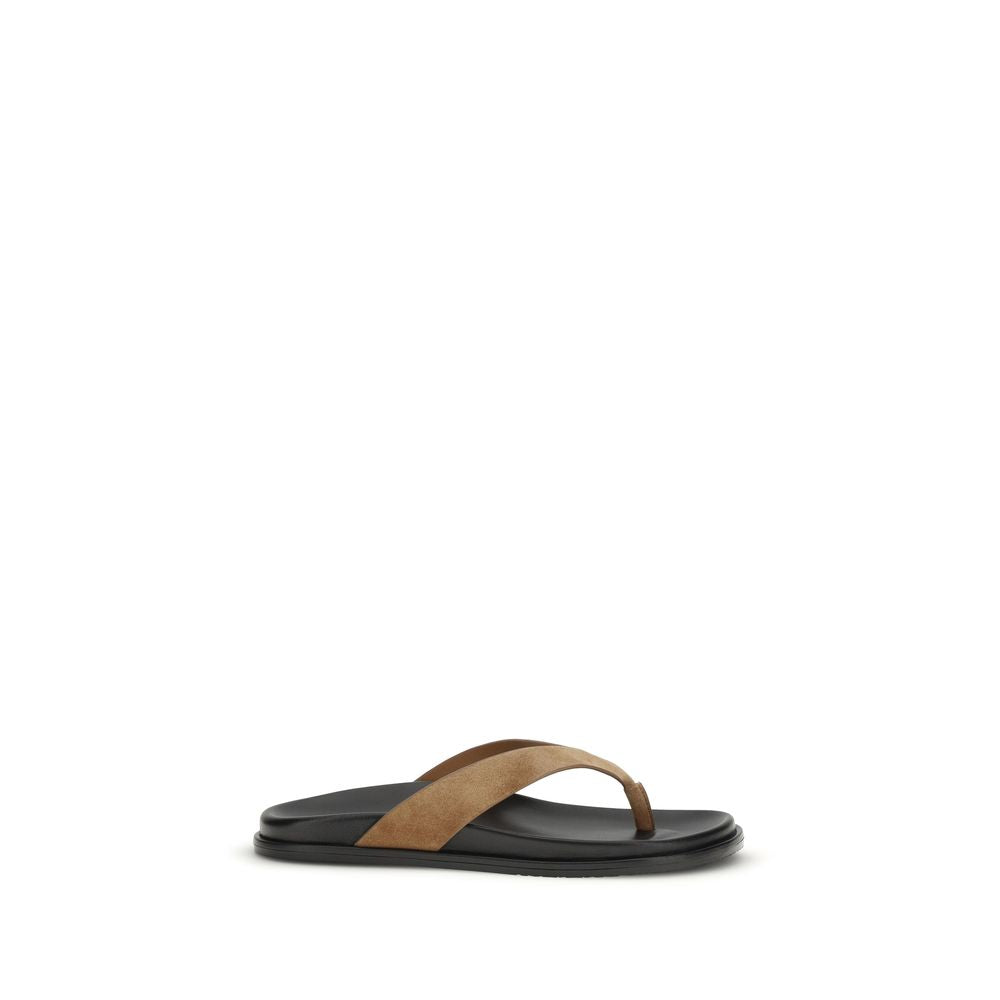 Multicolor Calf Leather Bos Taurus Flip-Flop Sandals