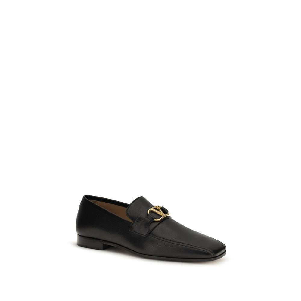 Black Goatskin Slip-On Loafers