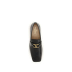 Black Goatskin Slip-On Loafers